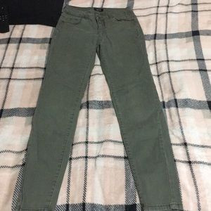 All green pants